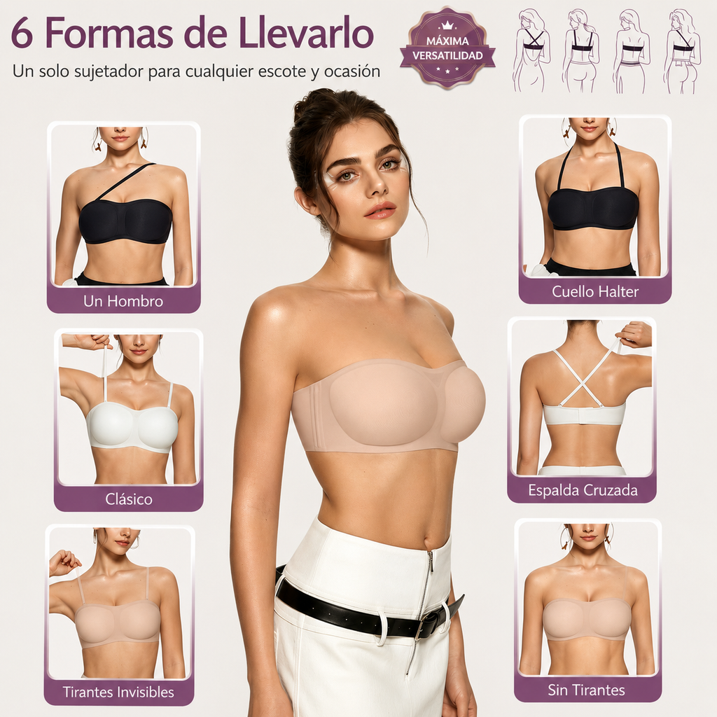 Sujetador Invisible Push-Up con Realce Perfecto y Cómodo