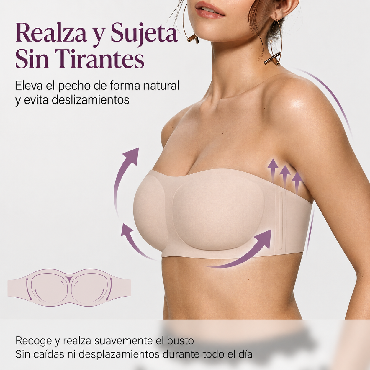 Sujetador Invisible Push-Up con Realce Perfecto y Cómodo
